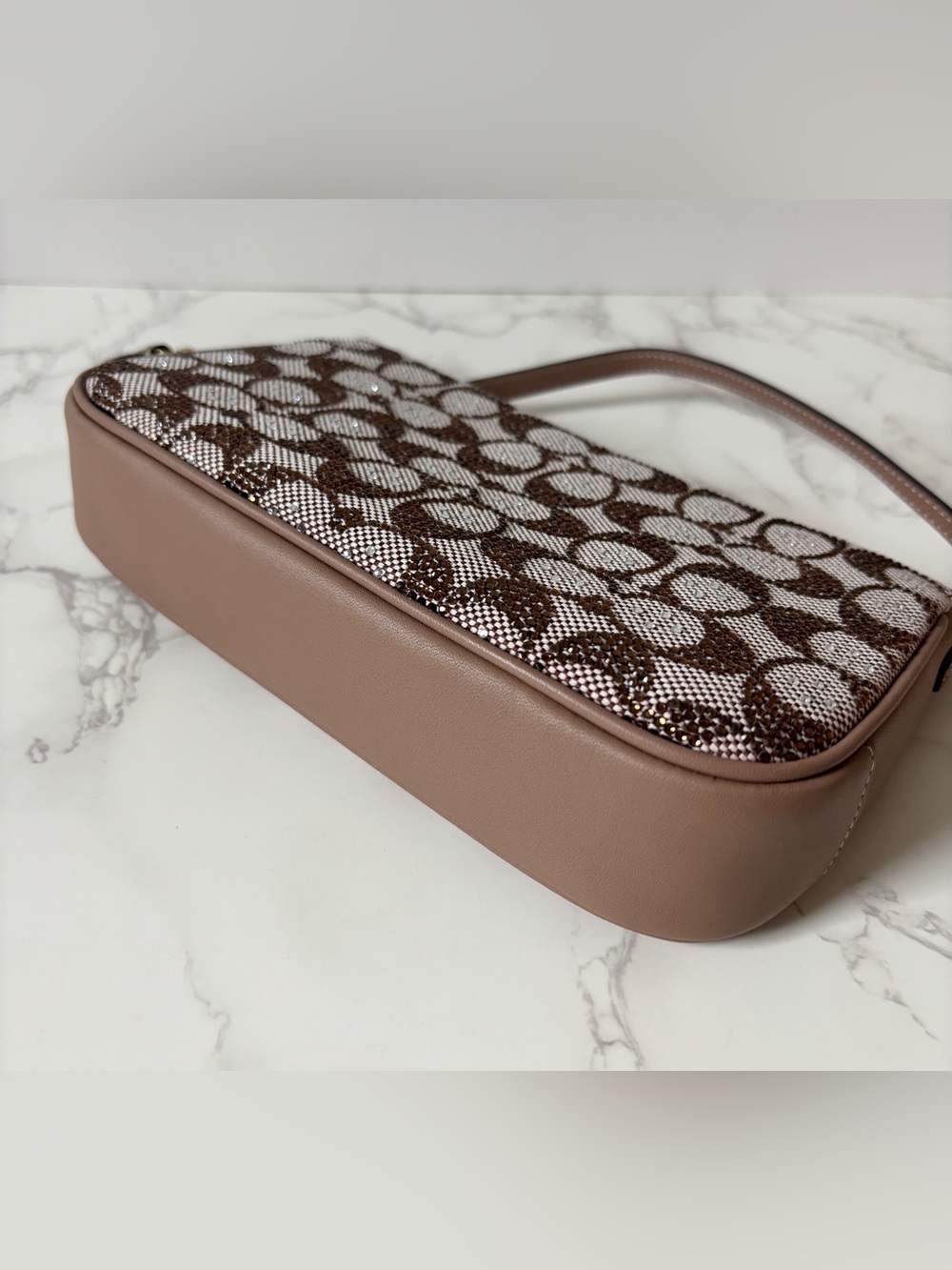 New Coach Plaza Crystal Shoulder Bag Brown - Picture 8 of 13